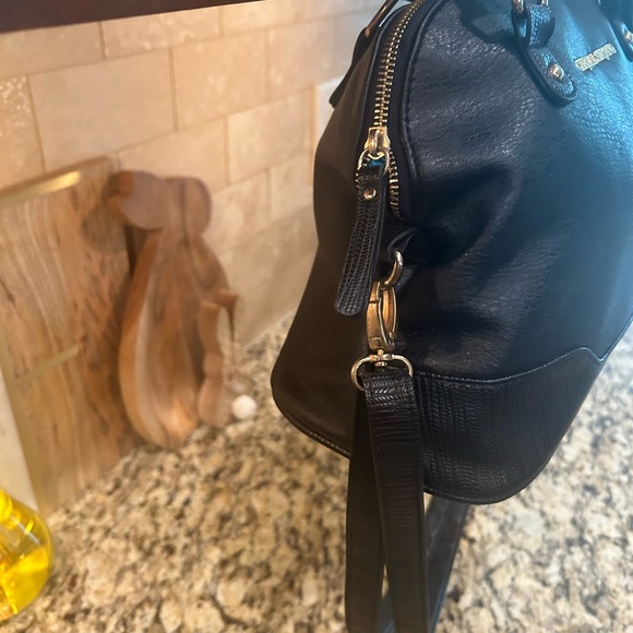 Christian Siriano Black Structured Leather Satchel - Picture 5 of 10